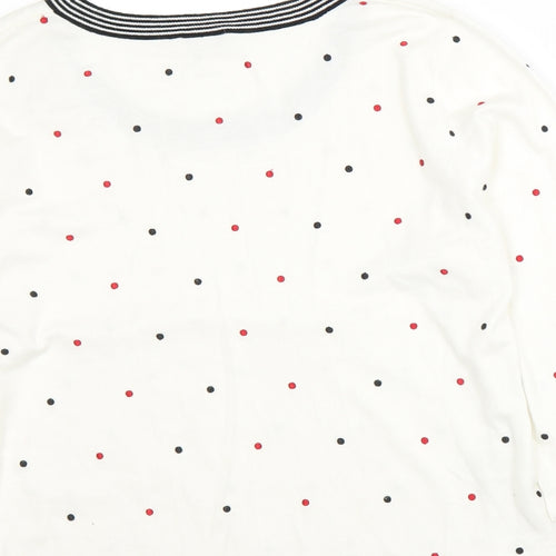 CC Womens White Polka Dot  Pullover Jumper Size XL