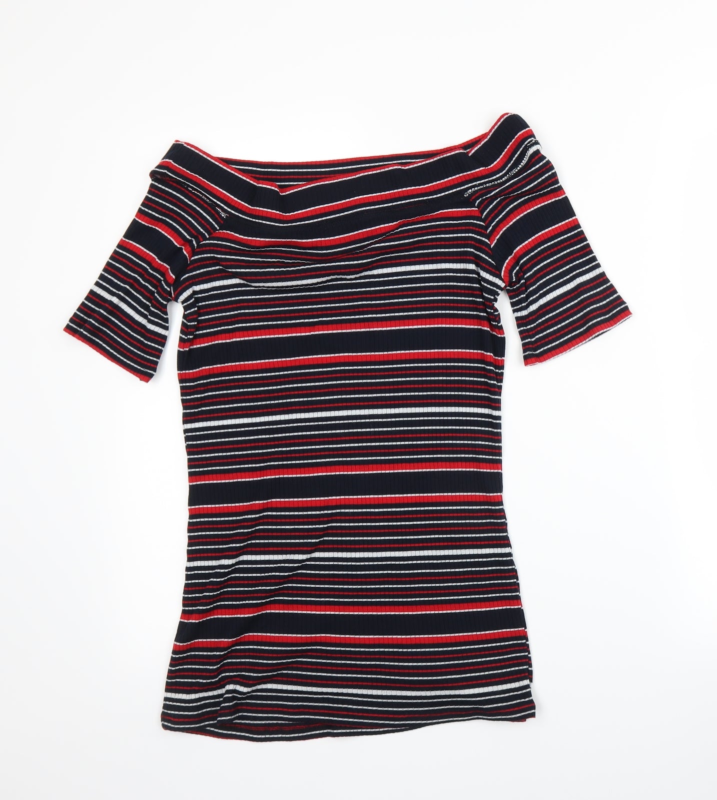 Dorothy Perkins Womens Red Striped  Basic T-Shirt Size 14