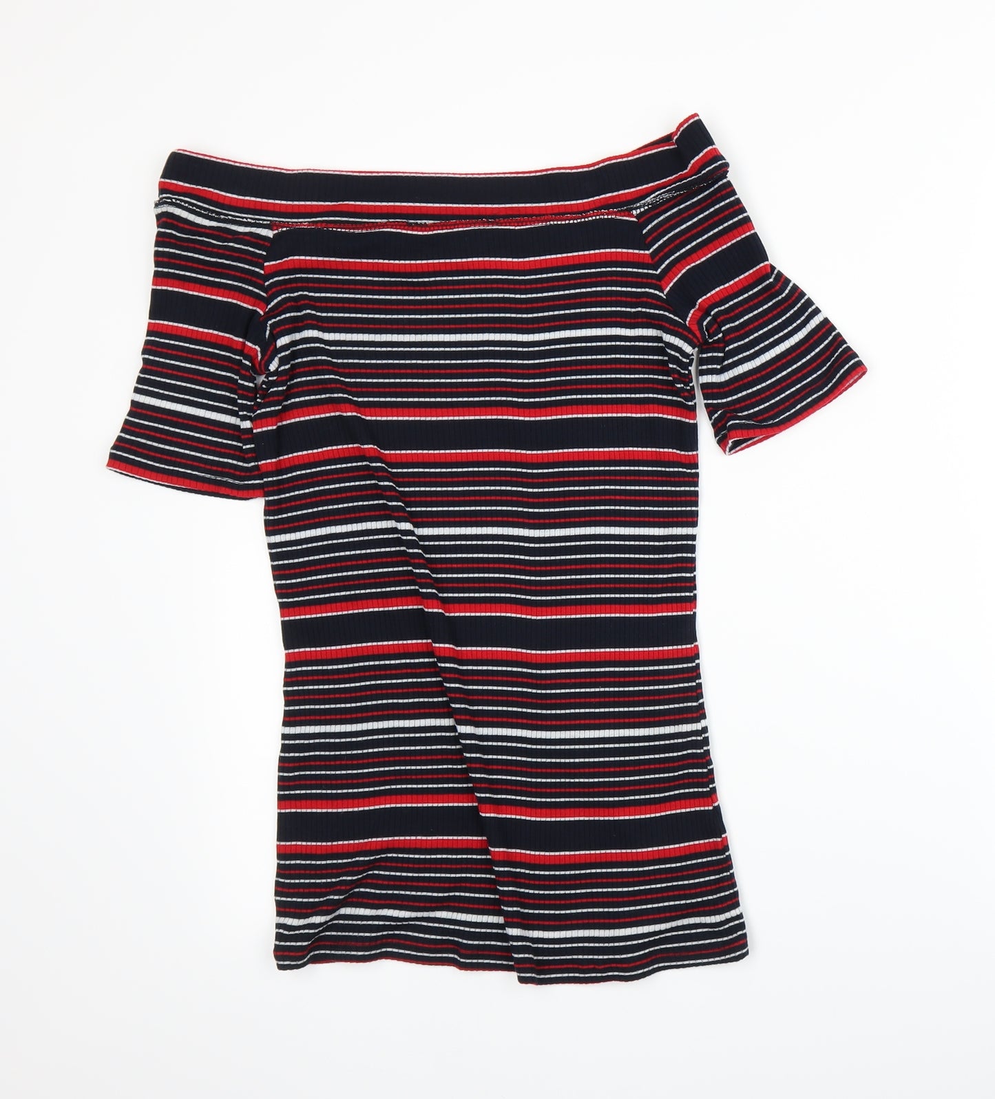 Dorothy Perkins Womens Red Striped  Basic T-Shirt Size 14