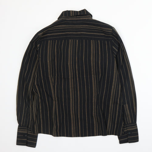 Papaya Womens Black Striped  Basic Blouse Size 14