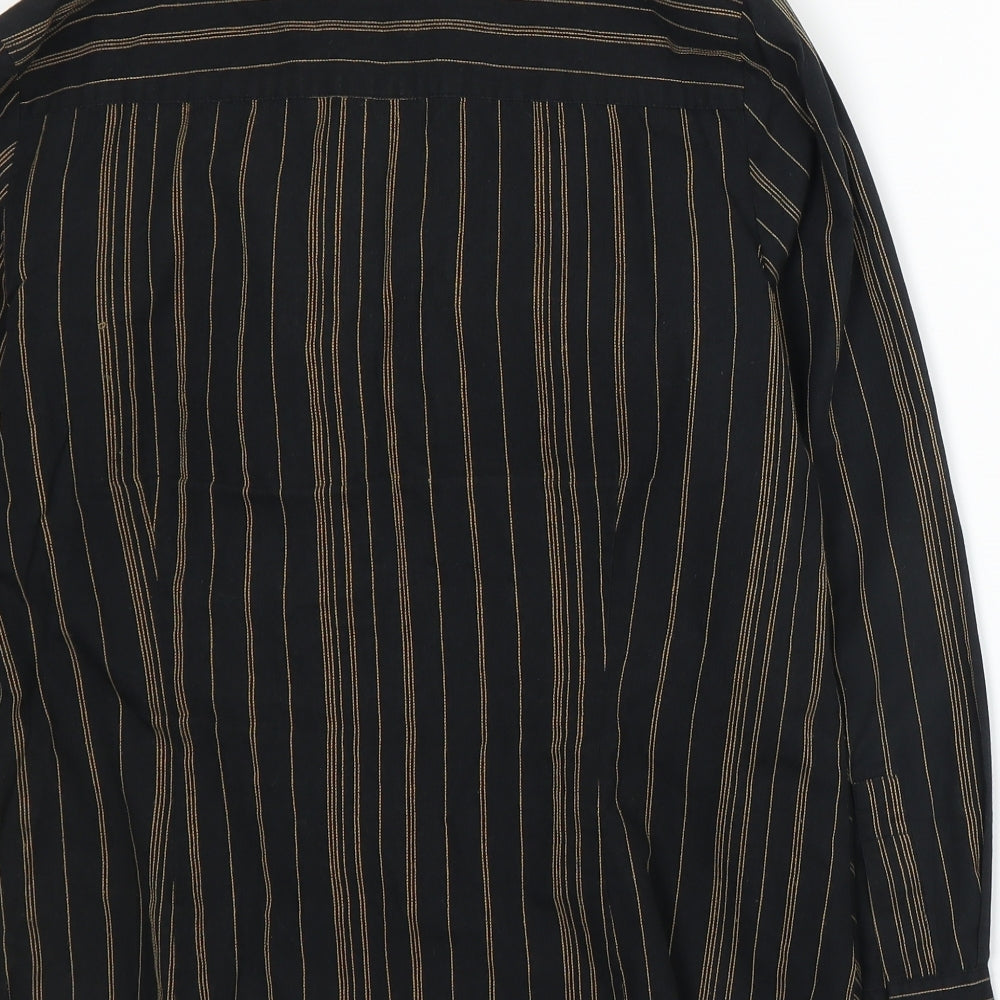 Papaya Womens Black Striped  Basic Blouse Size 14