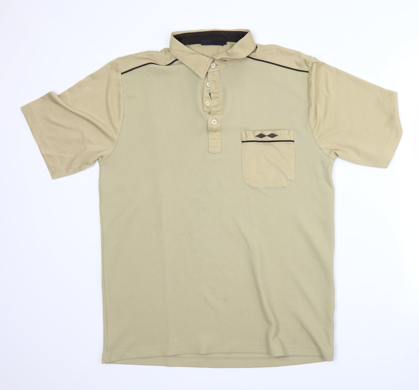Tom Hagan Mens Beige    Polo Size XL