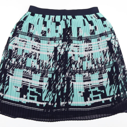 Marks and Spencer Womens Blue Geometric  Flare Skirt Size 18