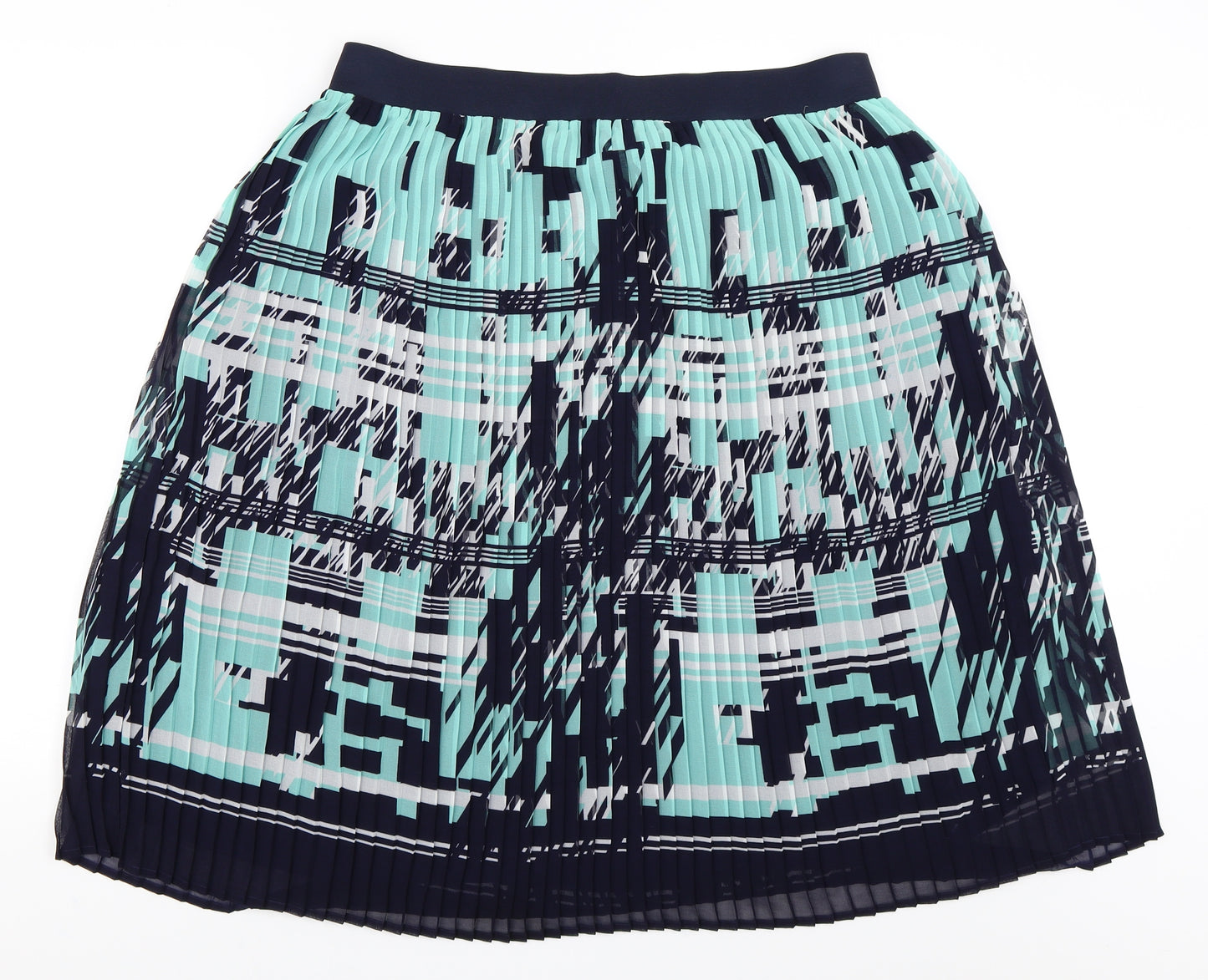 Marks and Spencer Womens Blue Geometric  Flare Skirt Size 18
