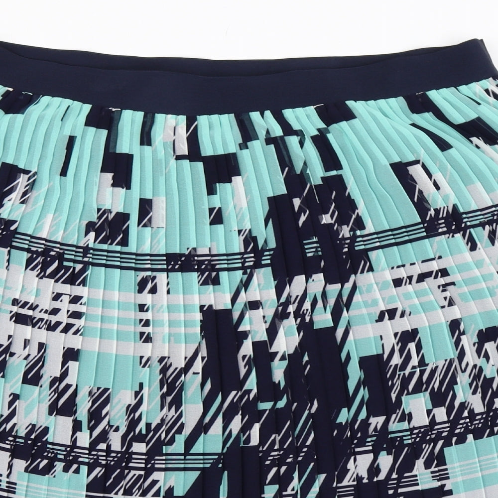 Marks and Spencer Womens Blue Geometric  Flare Skirt Size 18
