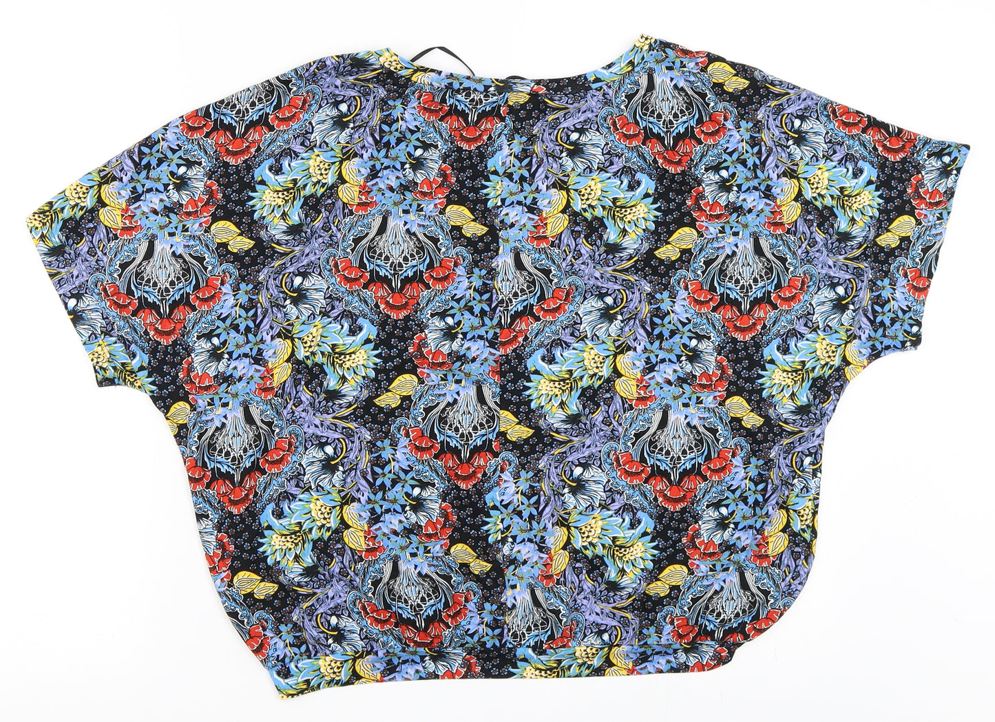 George Womens Blue Floral  Basic T-Shirt Size 10