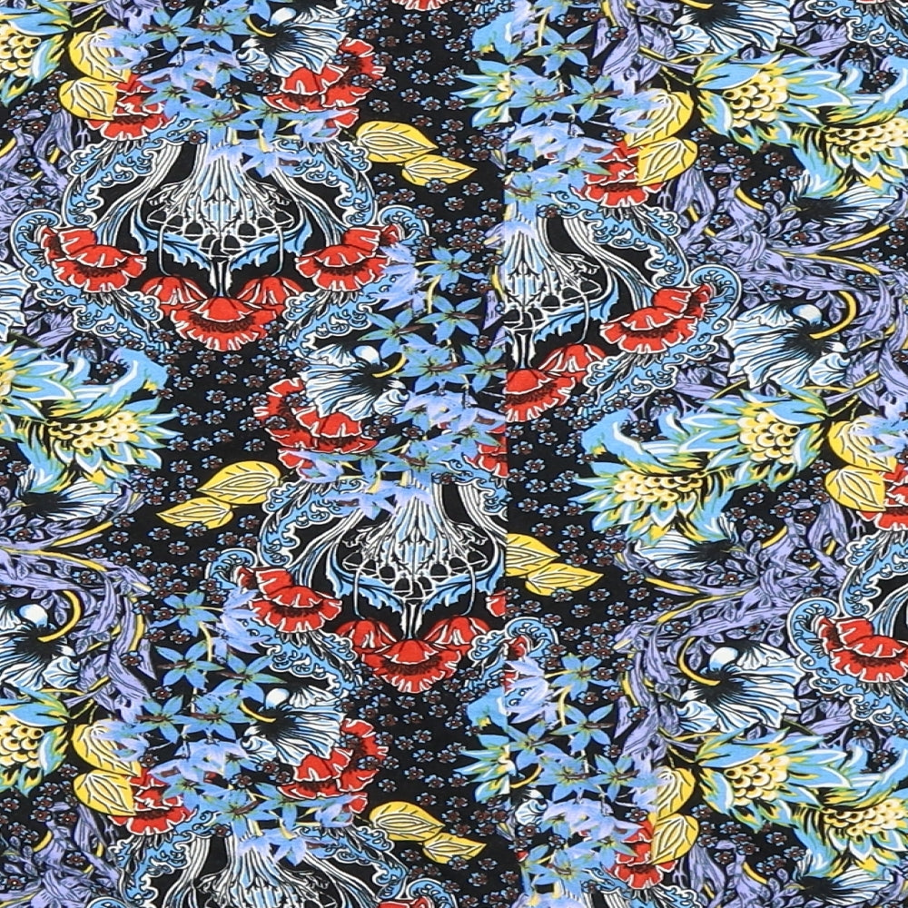 George Womens Blue Floral  Basic T-Shirt Size 10