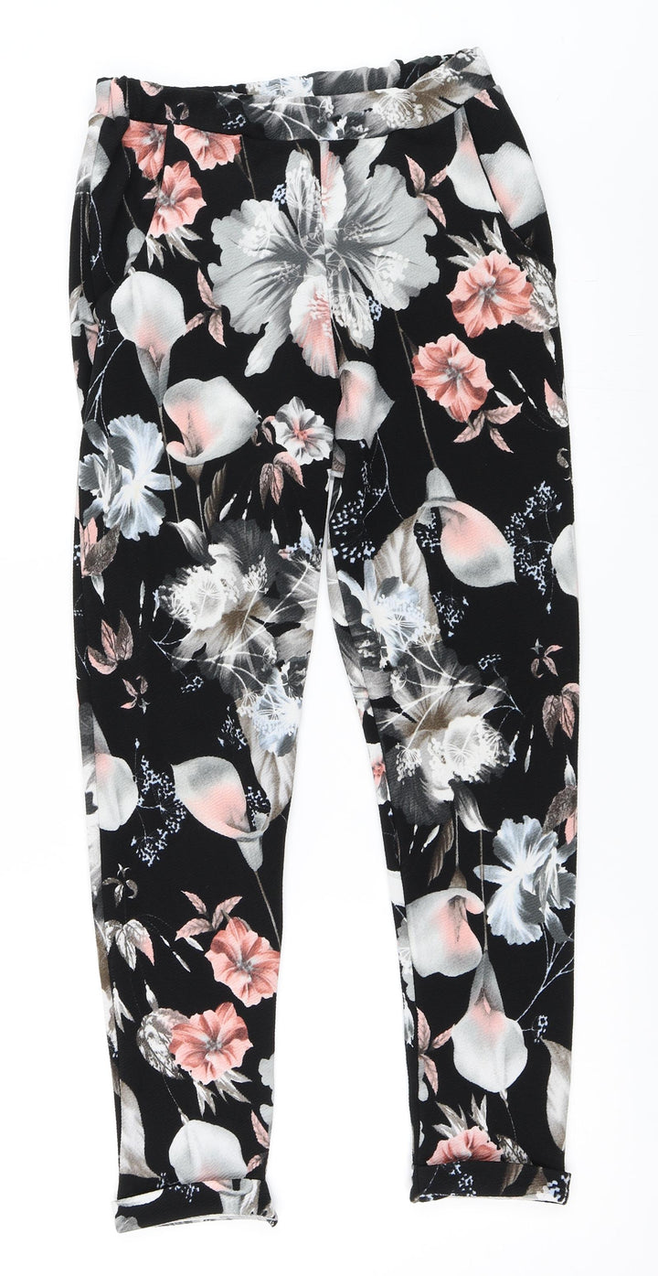Pink Boutique Womens Black Trousers Size 10 L27 in