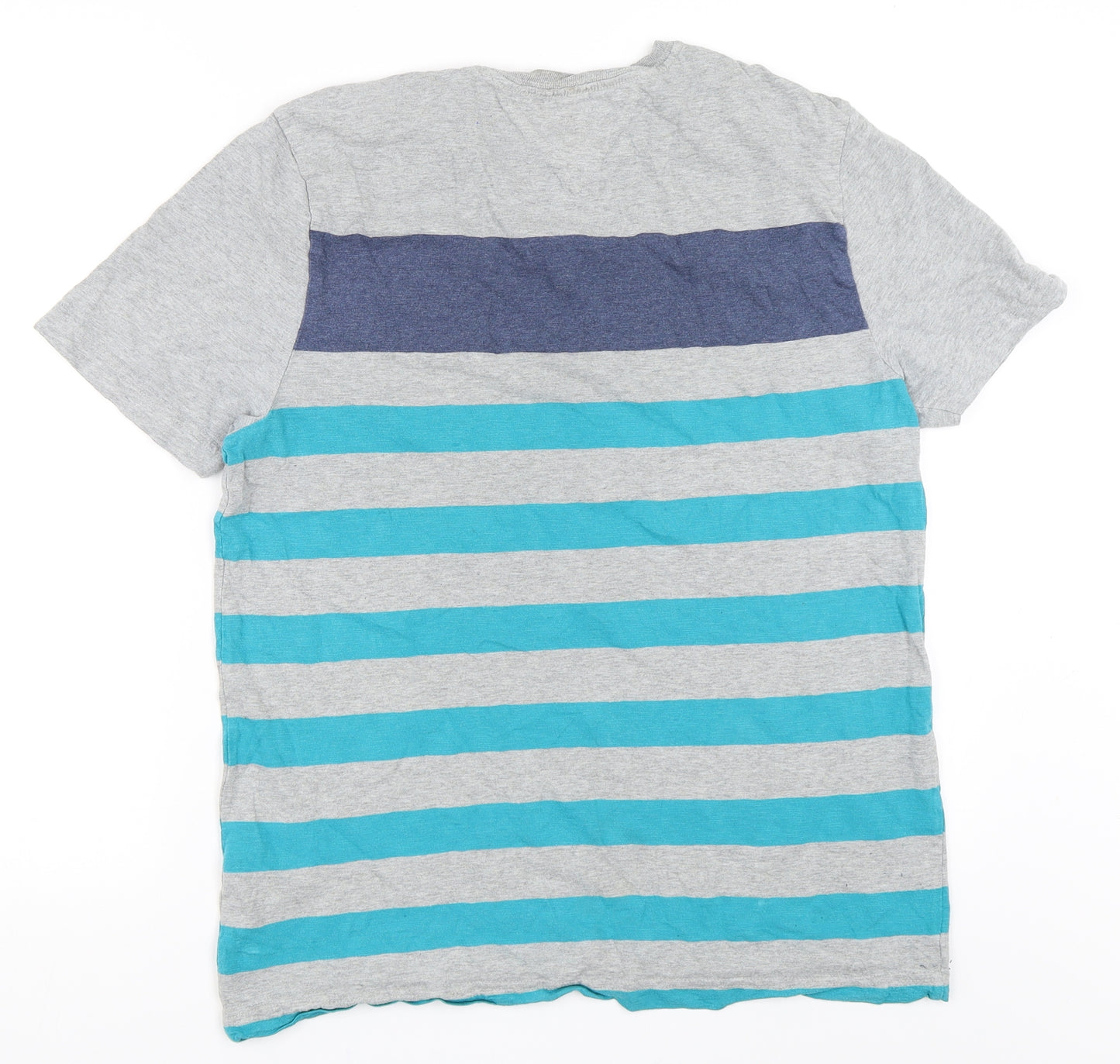 Tommy Hilfiger Mens Grey Striped   T-Shirt Size M