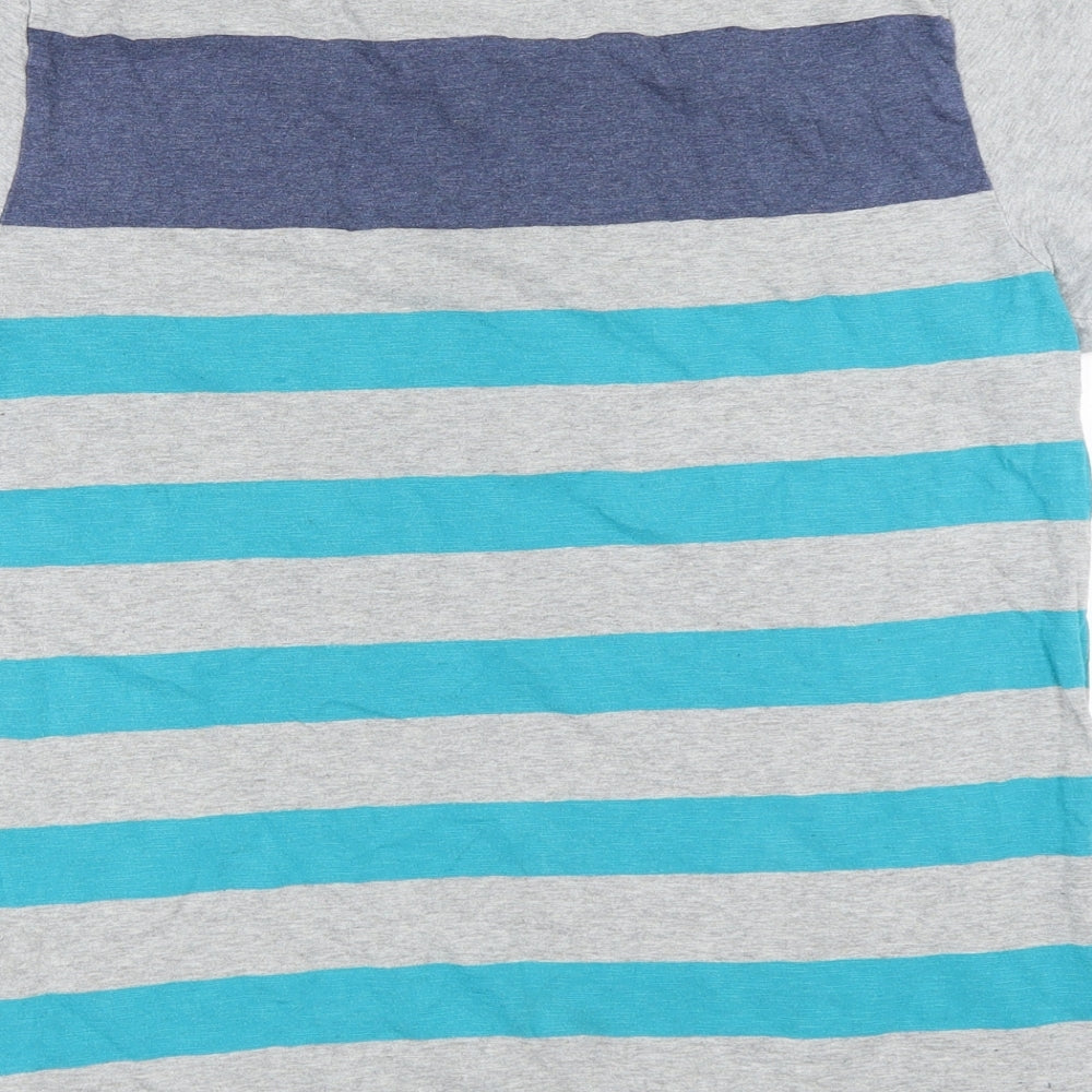 Tommy Hilfiger Mens Grey Striped   T-Shirt Size M