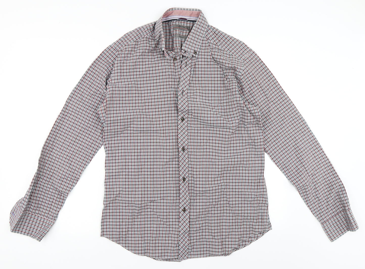 Jeff Banks Mens Blue Check   Button-Up Size M