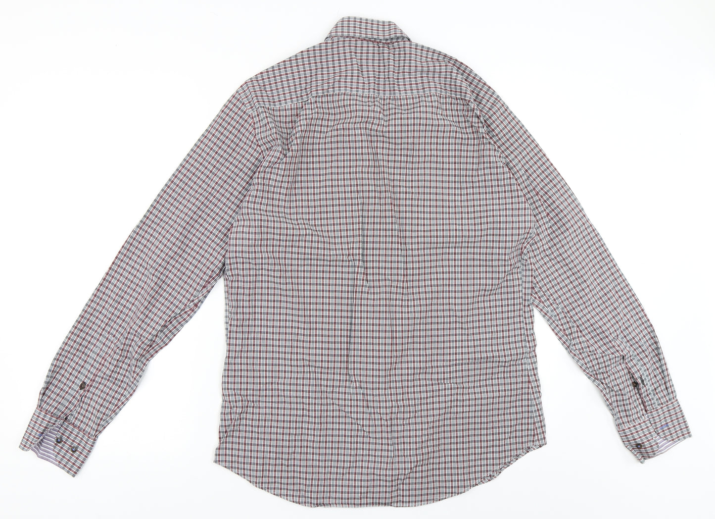 Jeff Banks Mens Blue Check   Button-Up Size M
