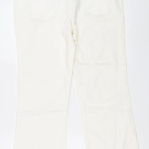 NEXT Womens White  Denim Bootcut Jeans Size 14 L28 in