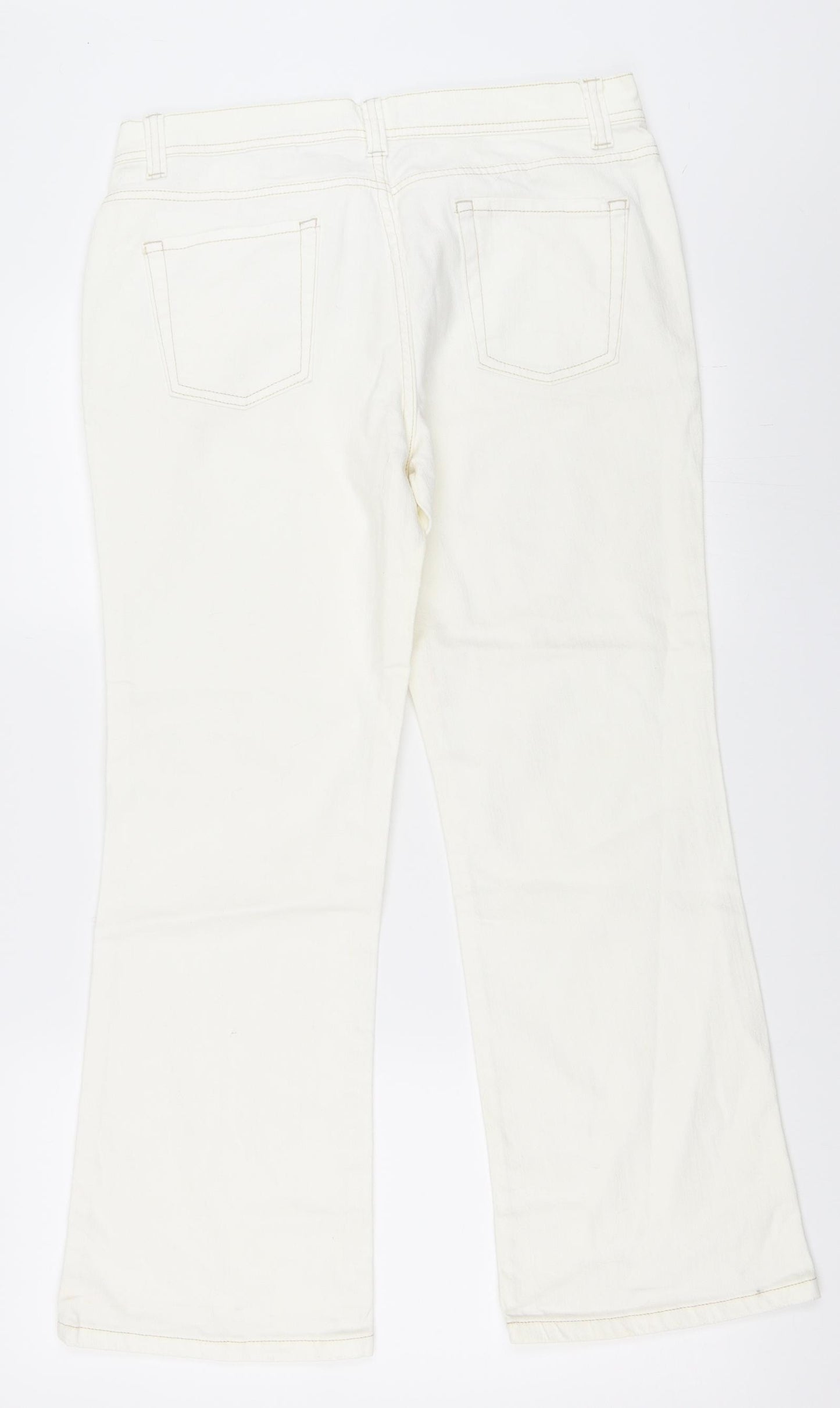 NEXT Womens White  Denim Bootcut Jeans Size 14 L28 in