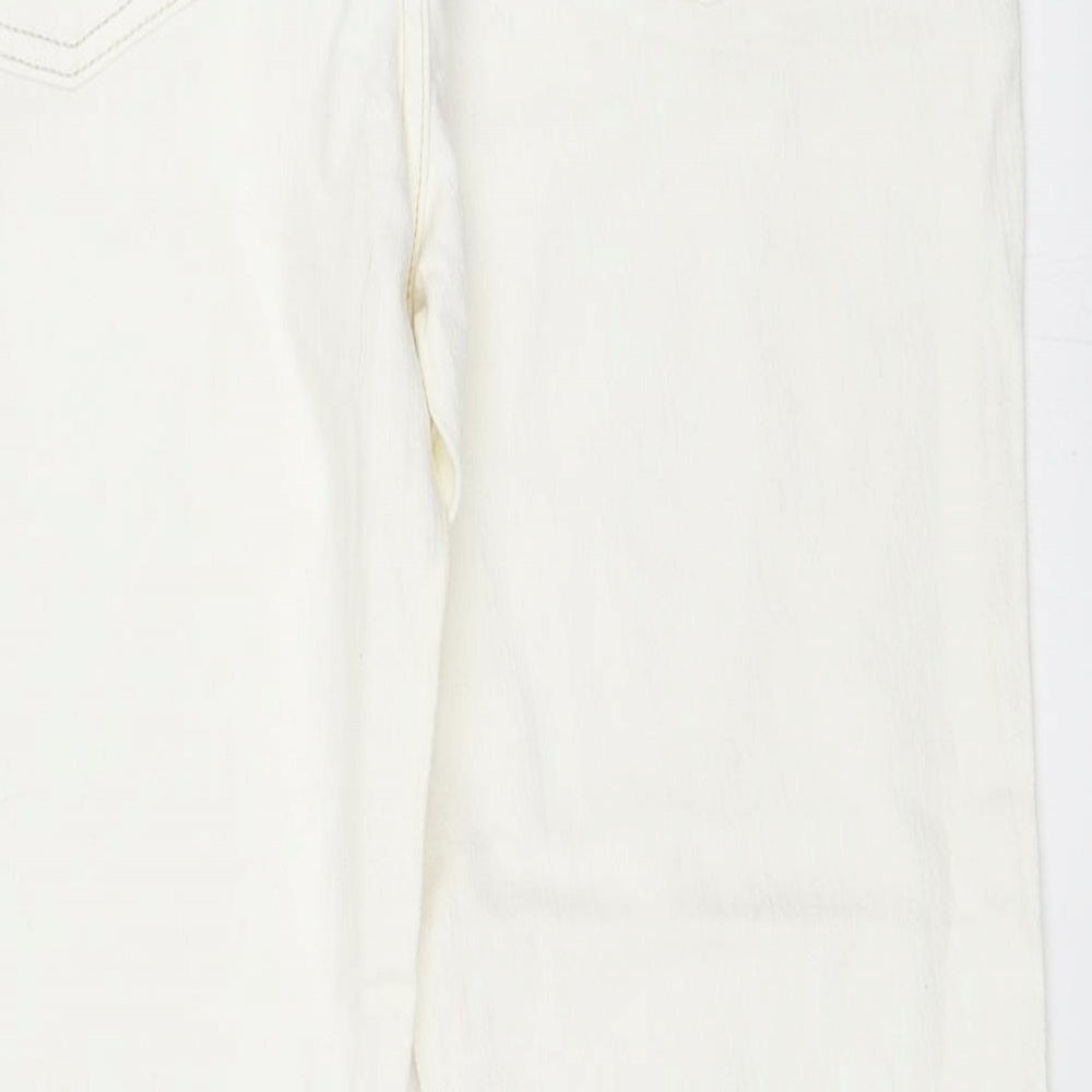 NEXT Womens White  Denim Bootcut Jeans Size 14 L28 in
