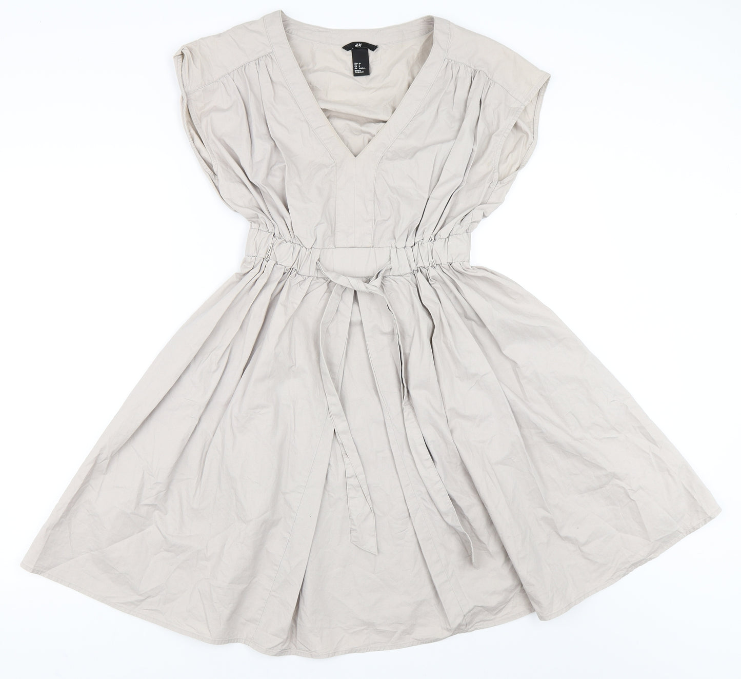 H&M Womens Beige   Skater Dress  Size 36