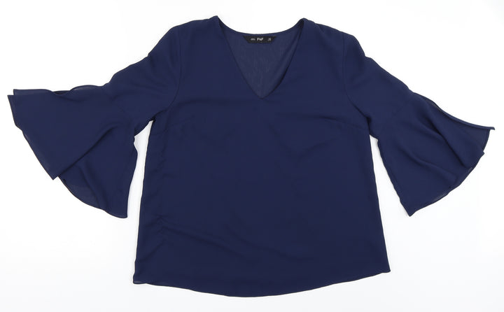 F&F Womens Blue Basic Blouse Size 10