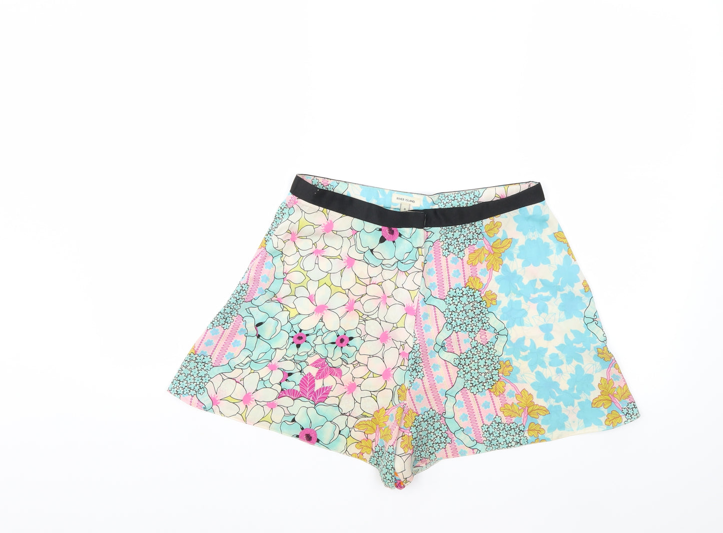 River Island Womens Blue Floral  Bermuda Shorts Size 8