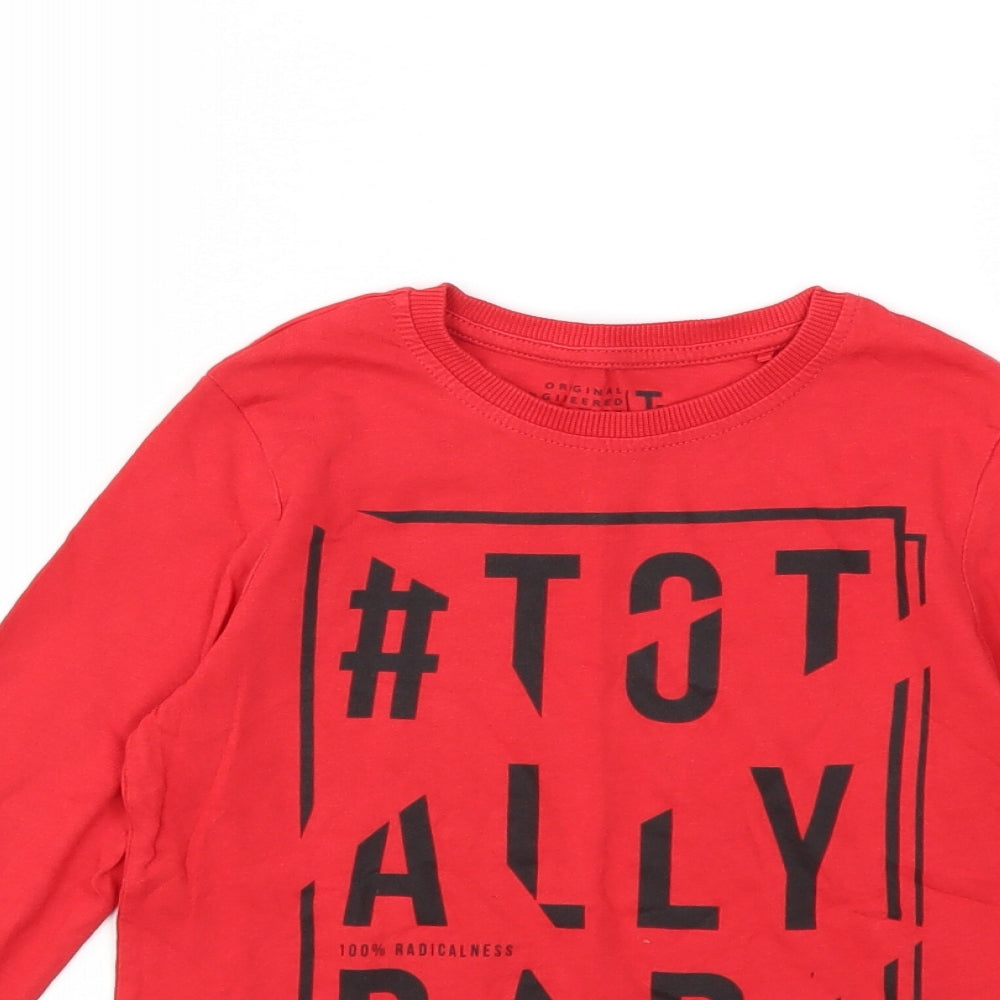 TU Boys Red   Basic T-Shirt Size 6 Years