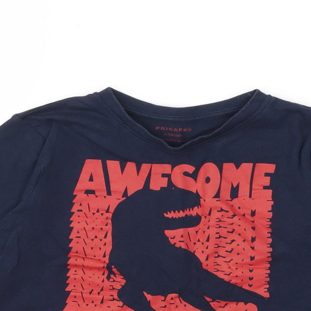 Primark Boys Blue   Basic T-Shirt Size 6-7 Years