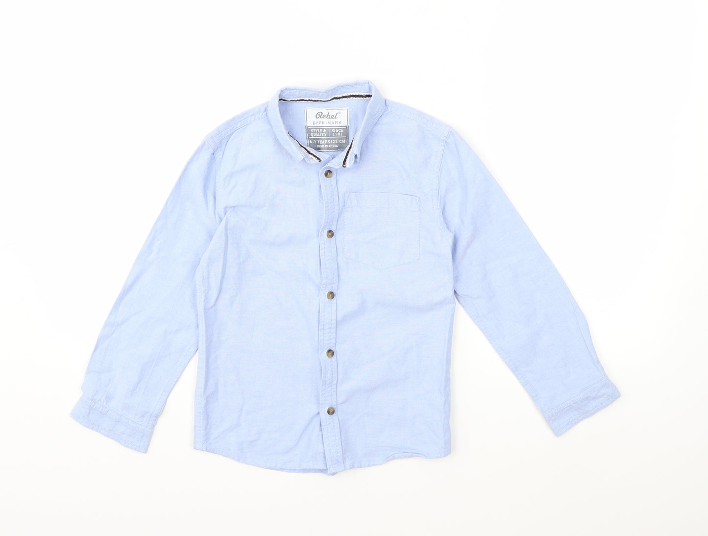 Primark Boys Blue   Basic Button-Up Size 6 Years
