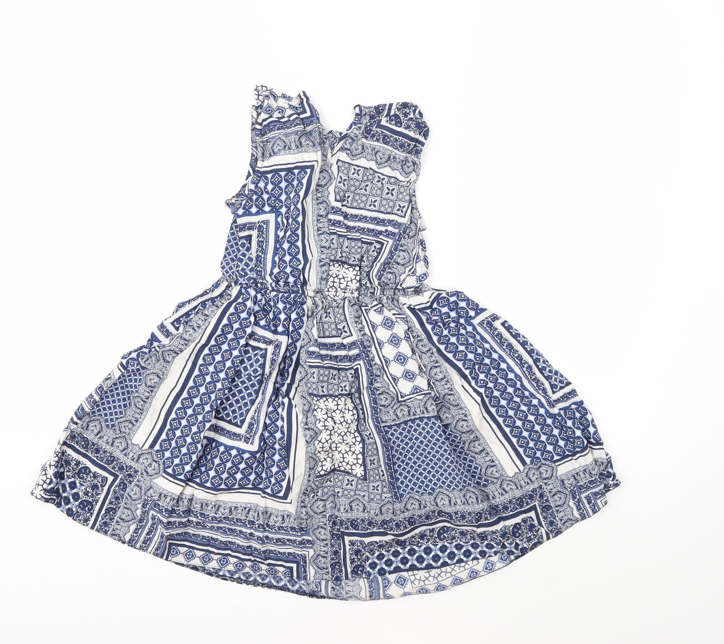 Nutmeg Girls Beige Striped  Fit & Flare  Size 7-8 Years