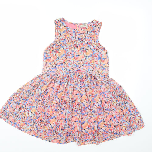 NEXT Girls Pink Floral  Fit & Flare  Size 7 Years