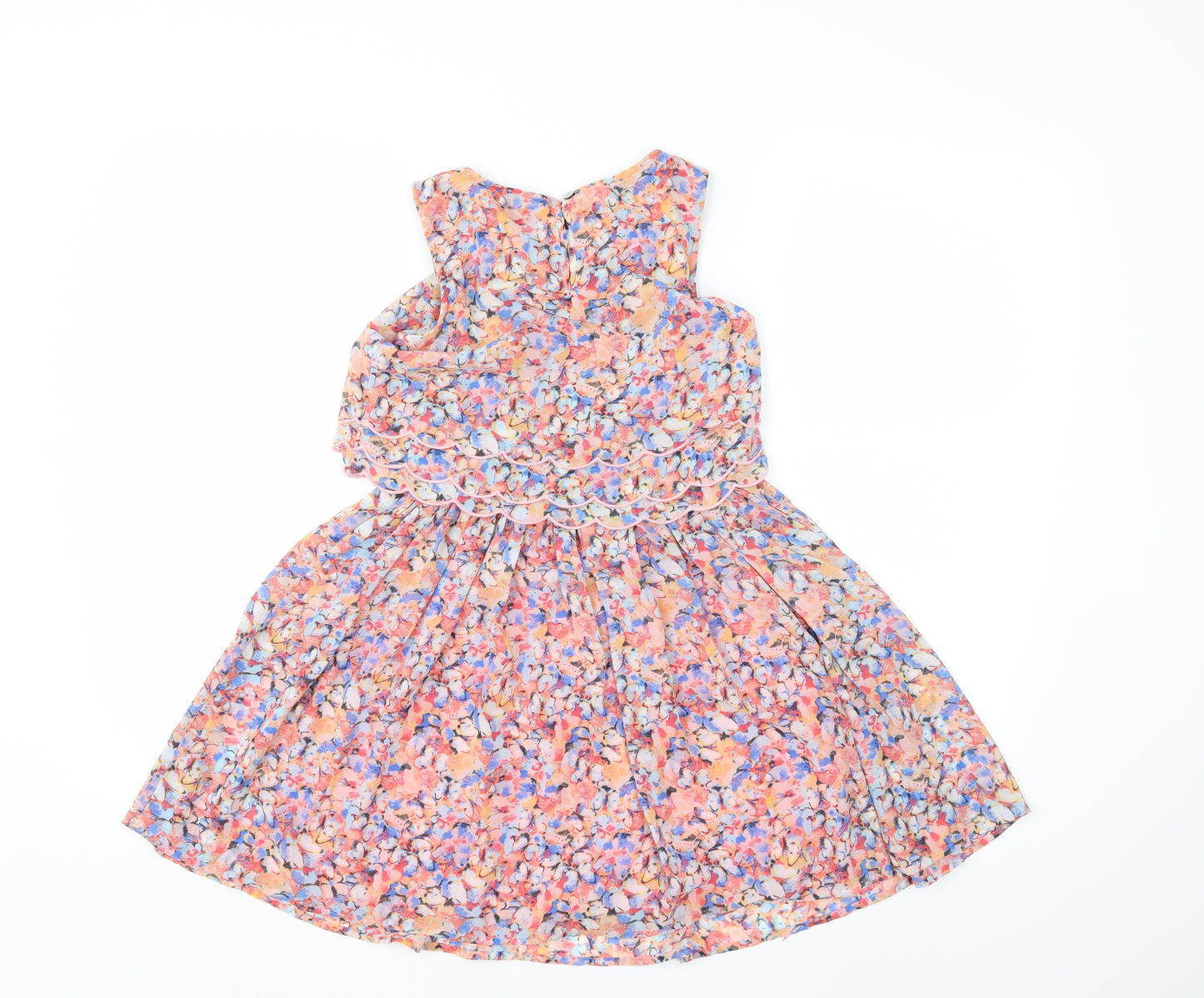 NEXT Girls Pink Floral  Fit & Flare  Size 7 Years