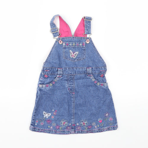 TU Baby Blue  Denim Pinafore/Dungaree Dress  Size 18-24 Months