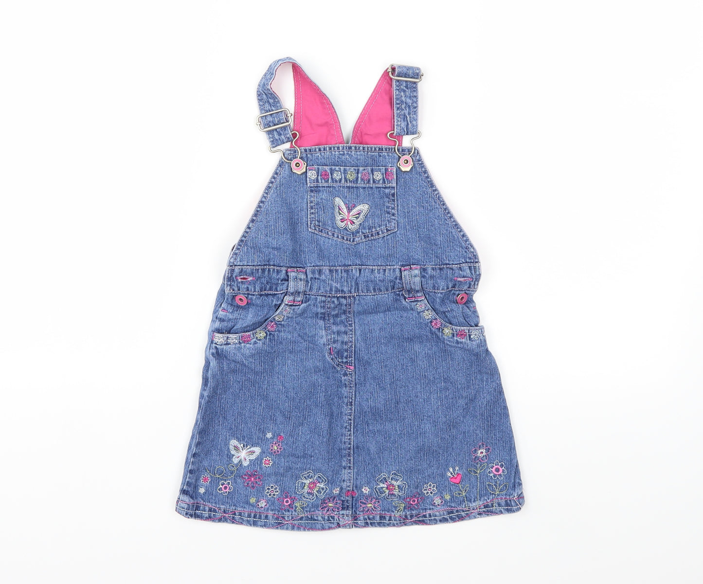 TU Baby Blue  Denim Pinafore/Dungaree Dress  Size 18-24 Months