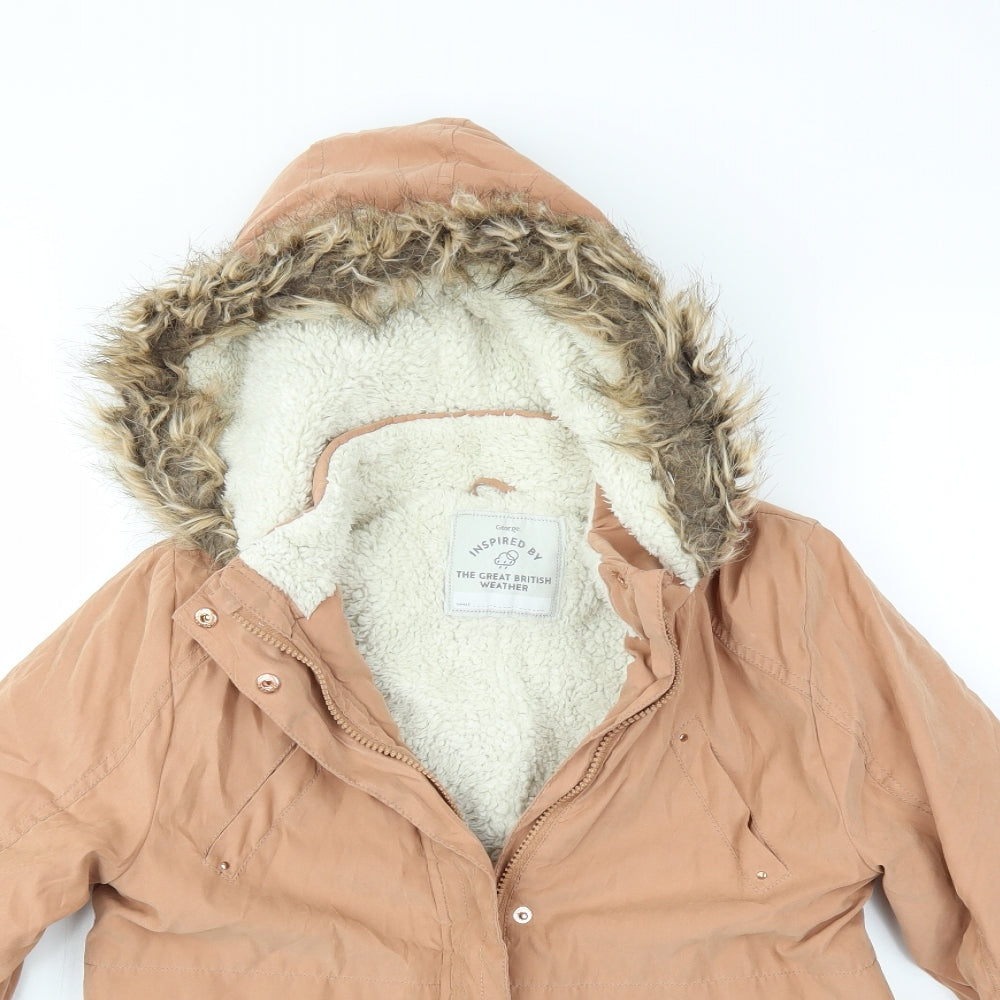 George Girls Beige   Parka Coat Size 10-11 Years