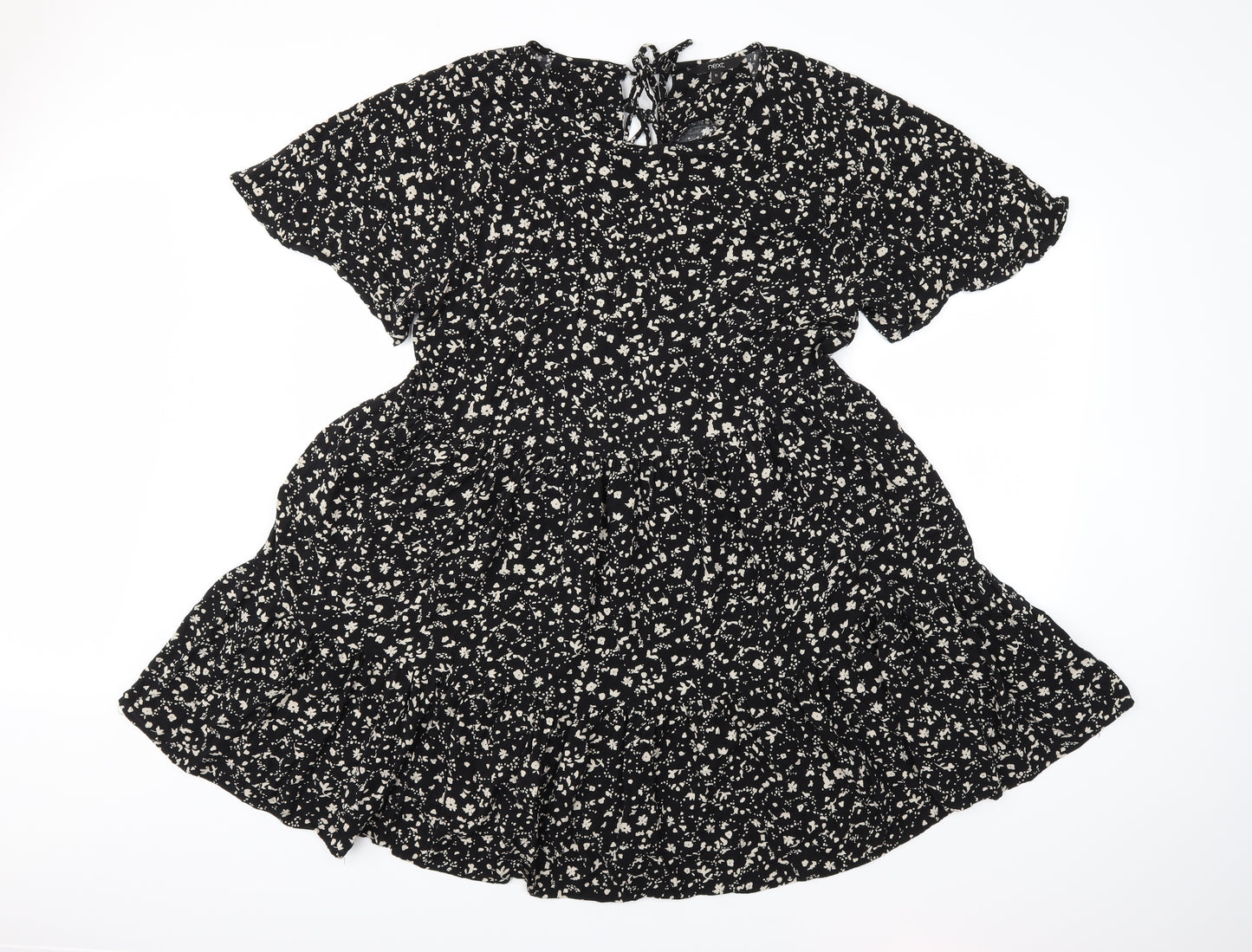 NEXT Womens Black Floral  Fit & Flare  Size 16