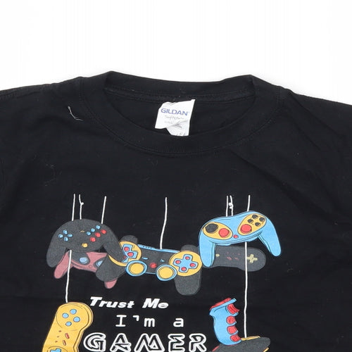 Gildan Boys Black   Basic T-Shirt Size 9 Years  - Gamer