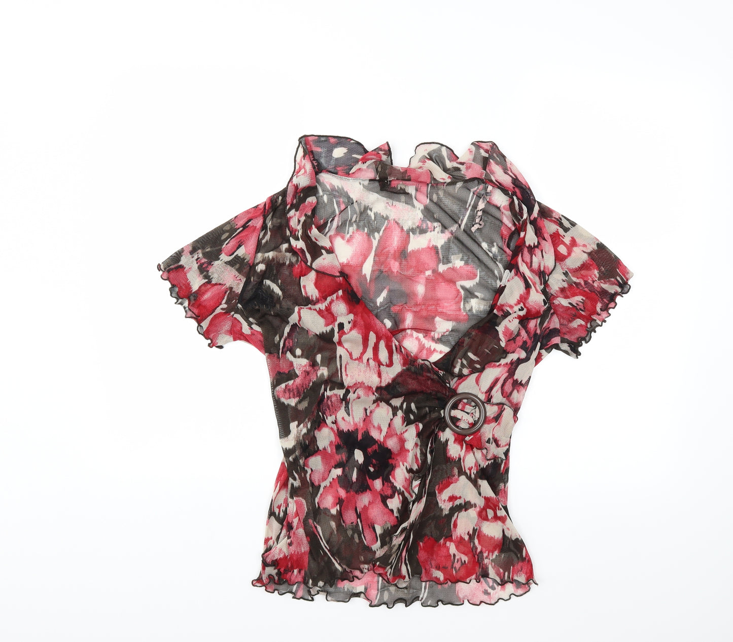 Soon Womens Red Floral  Basic Blouse Size 20