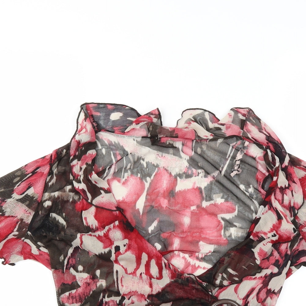 Soon Womens Red Floral  Basic Blouse Size 20
