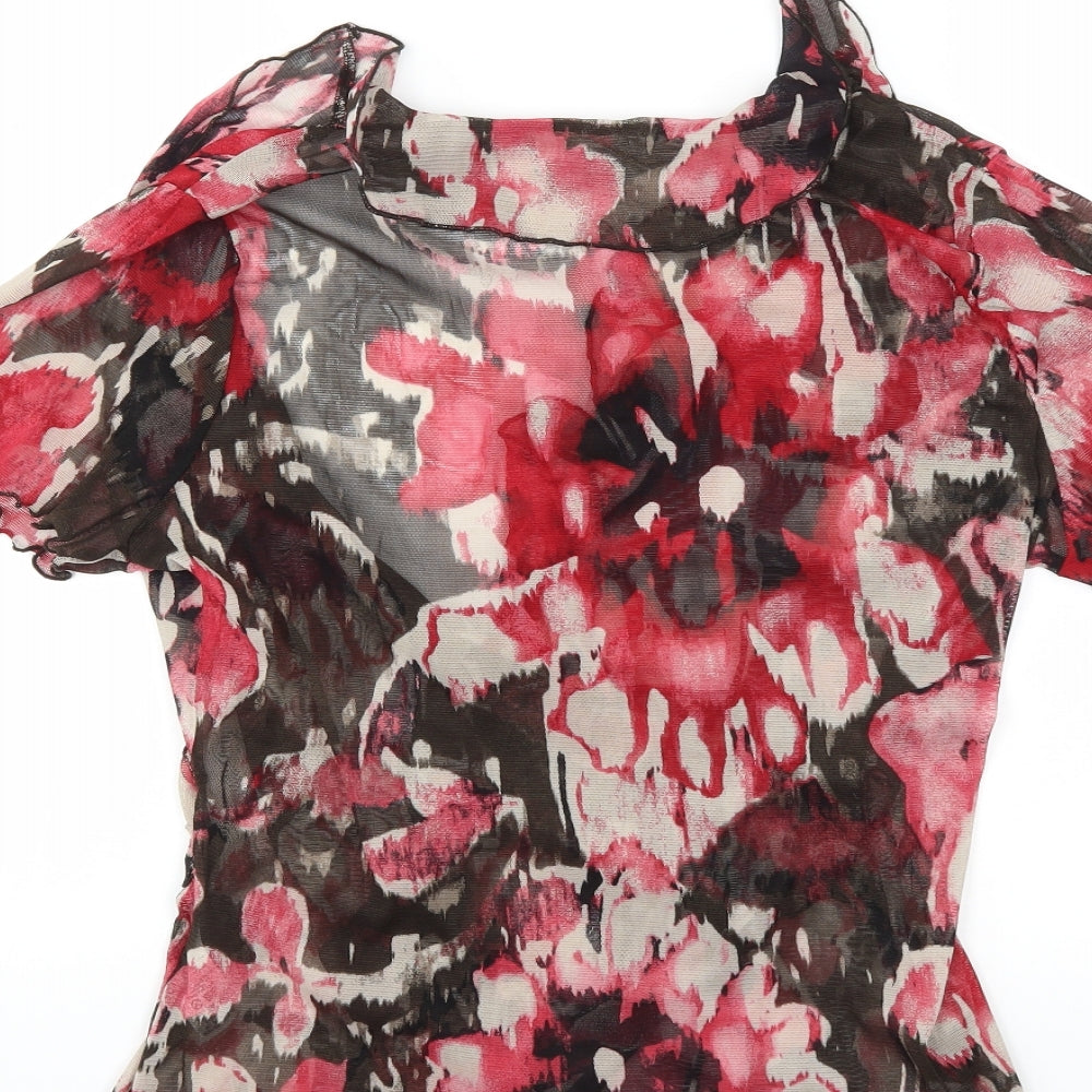 Soon Womens Red Floral  Basic Blouse Size 20