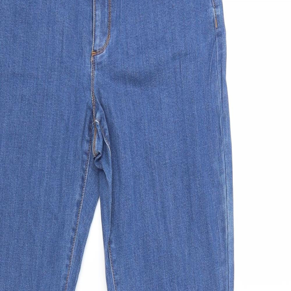 Susan Graver Womens Blue  Denim Straight Jeans Size 16 L31 in