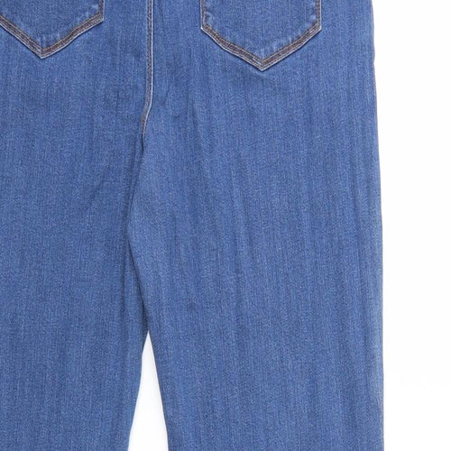 Susan Graver Womens Blue  Denim Straight Jeans Size 16 L31 in