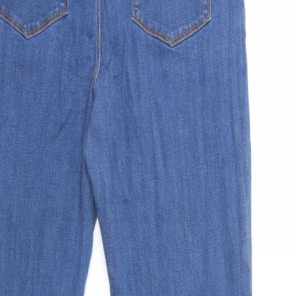 Susan Graver Womens Blue  Denim Straight Jeans Size 16 L31 in
