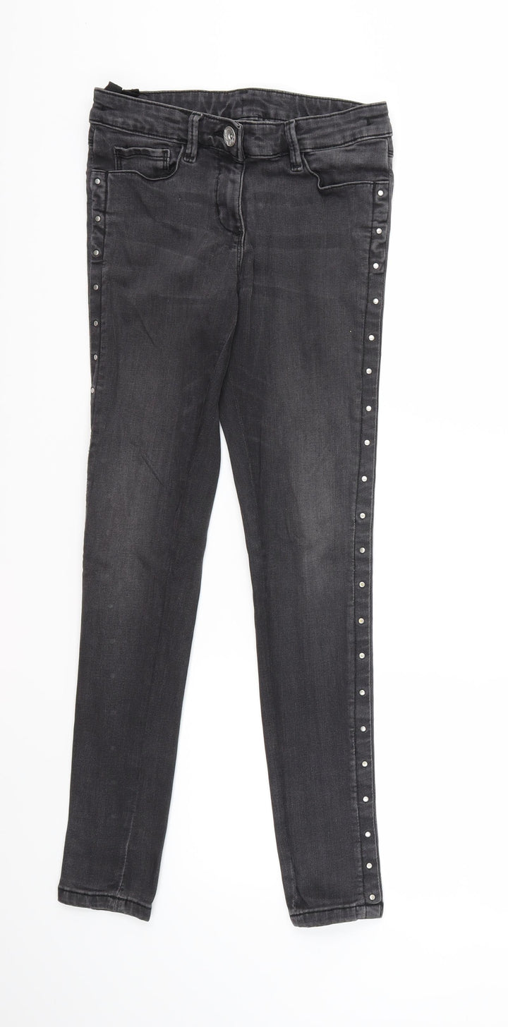NEXT Girls Black  Denim Skinny Jeans Size 12 Years