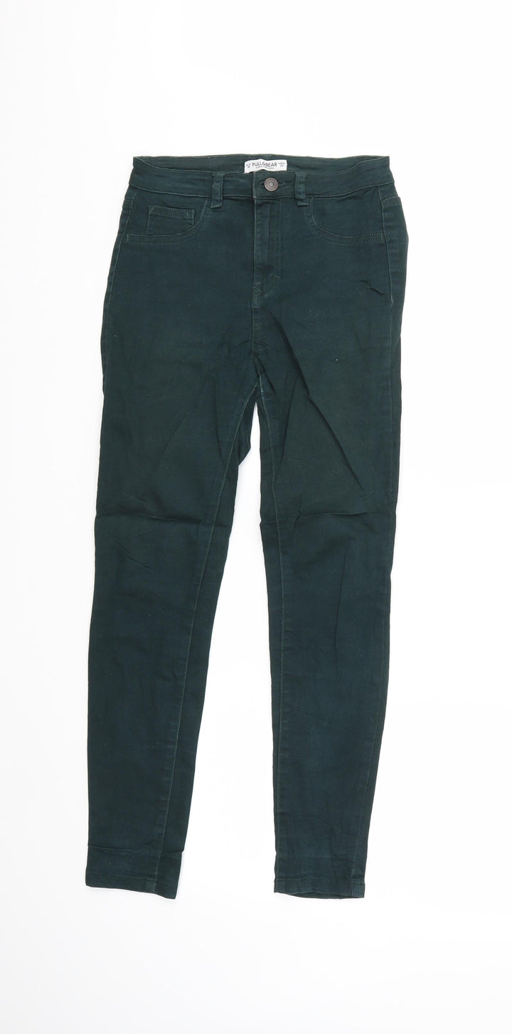 Pull&Bear Womens Green Denim Skinny Jeans Size 8 L28 in