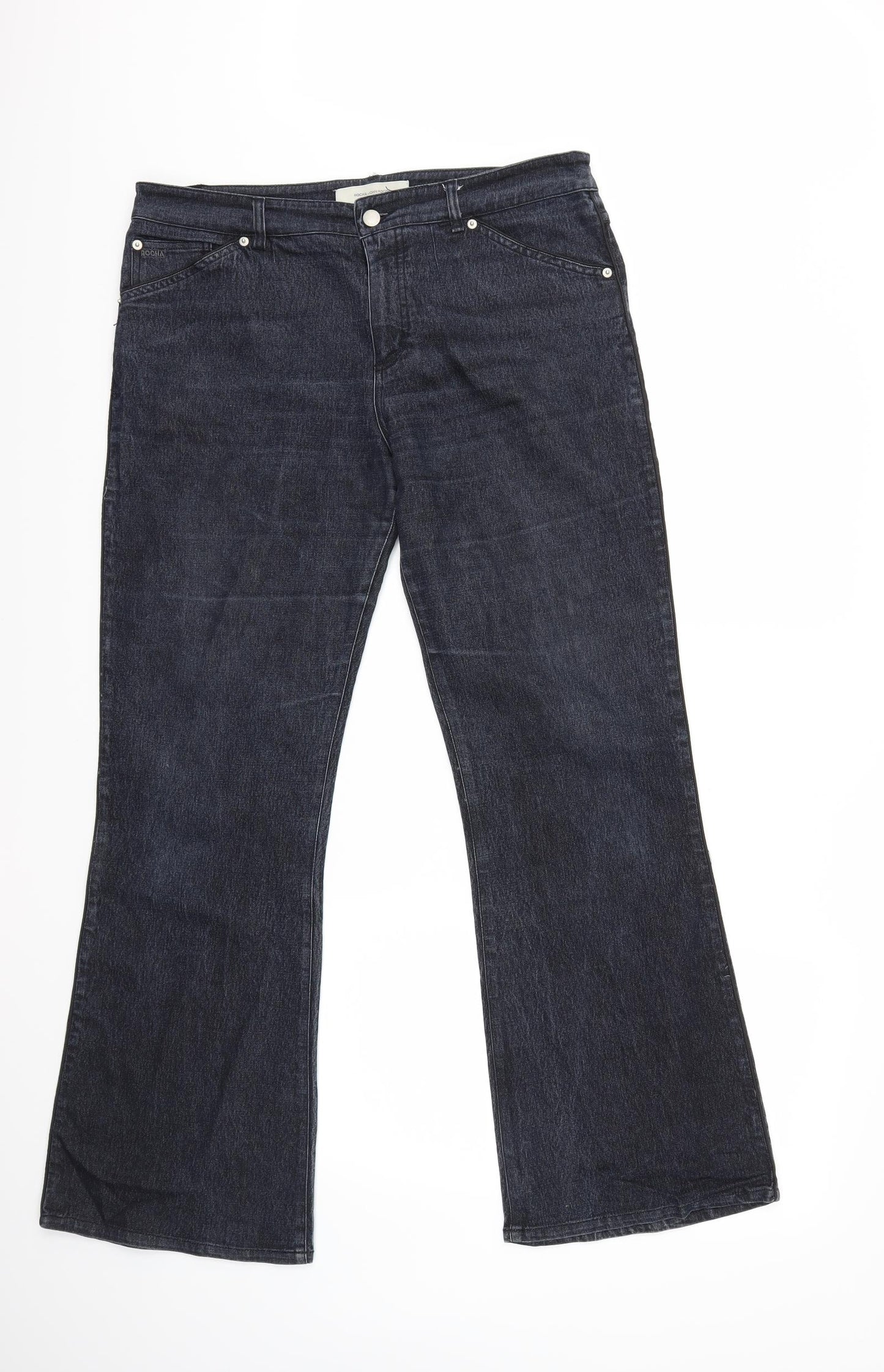 Rocha John Rocha Womens Blue  Denim Flared Jeans Size 16 L31 in