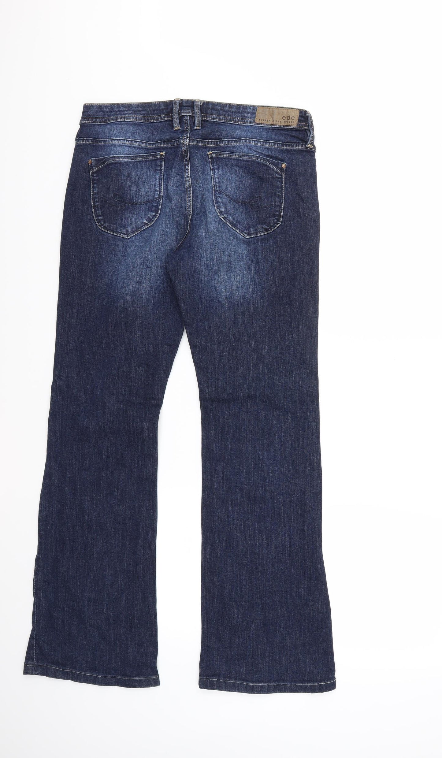 EDC Womens Blue  Denim Flared Jeans Size 32 in L30 in