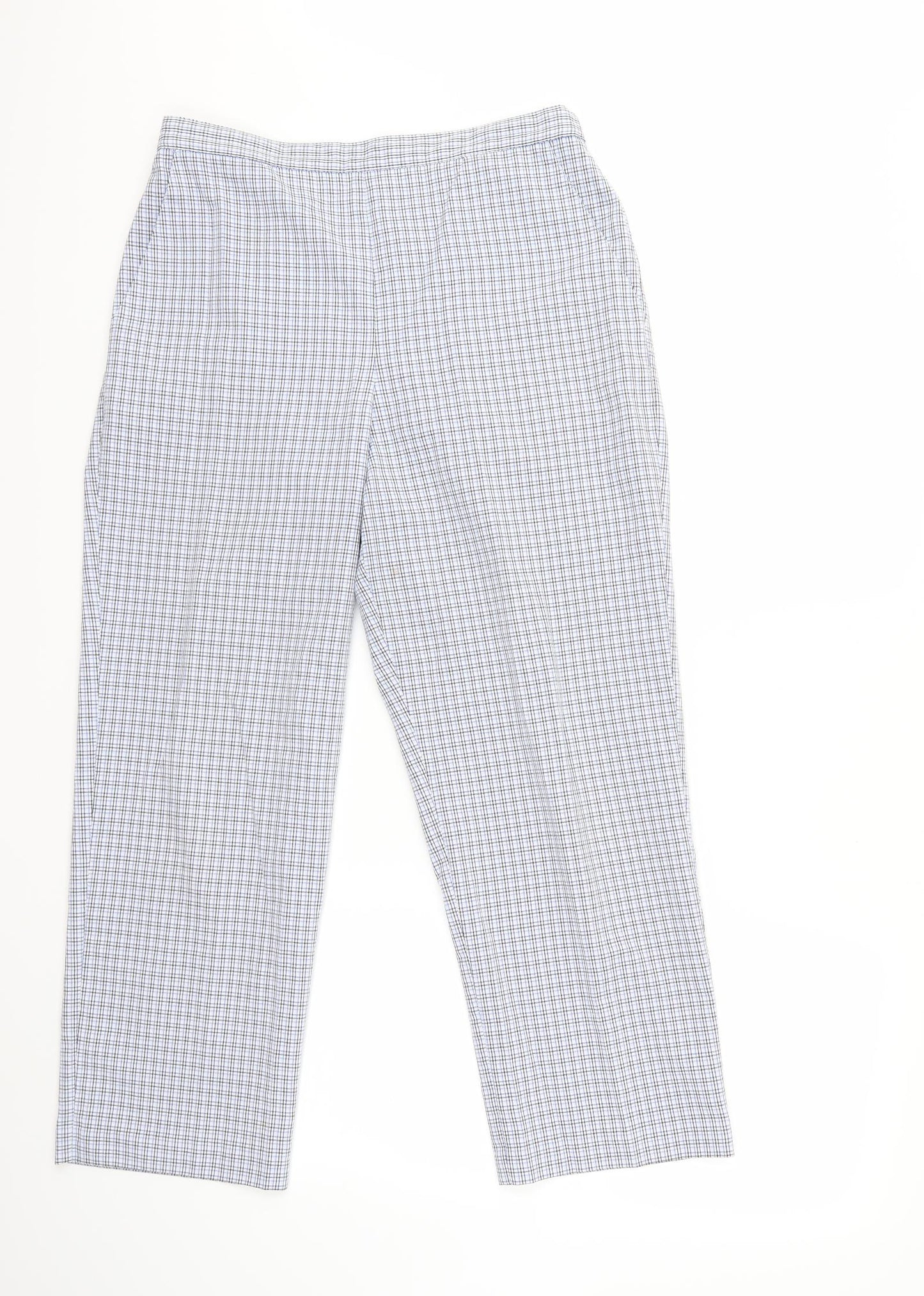 happit Womens Blue Check  Trousers  Size 14 L27 in