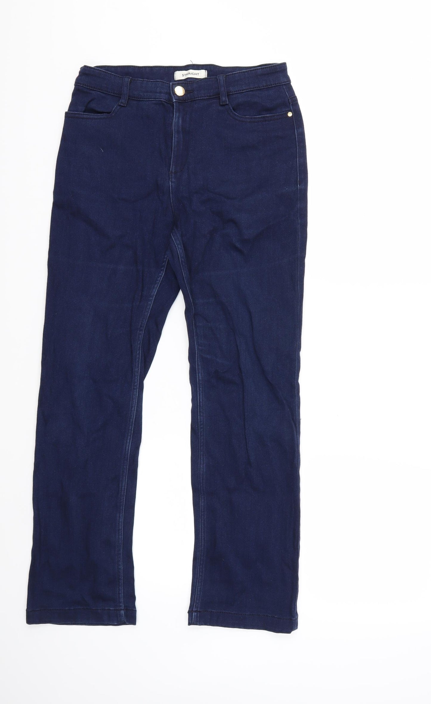 Marks and Spencer Womens Blue  Denim Straight Jeans Size 10 L25 in