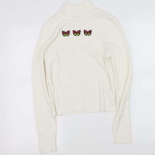 pre worn Girls White   Pullover Jumper Size L