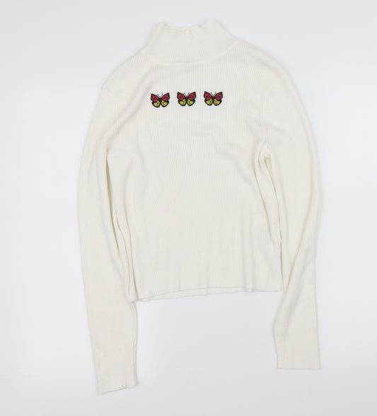 pre worn Girls White   Pullover Jumper Size L