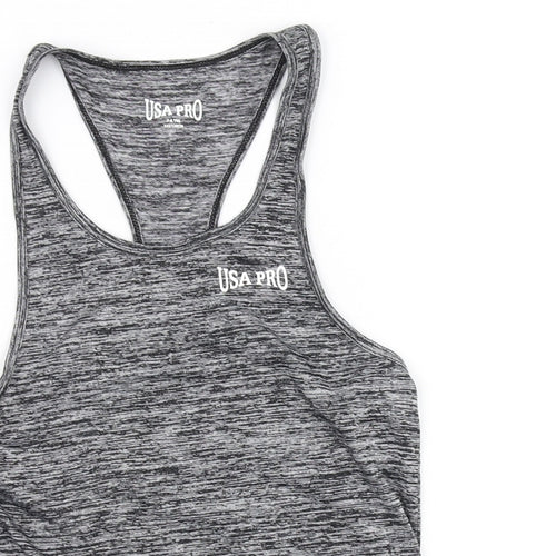USA Pro Girls Grey   Basic Tank Size 7-8 Years