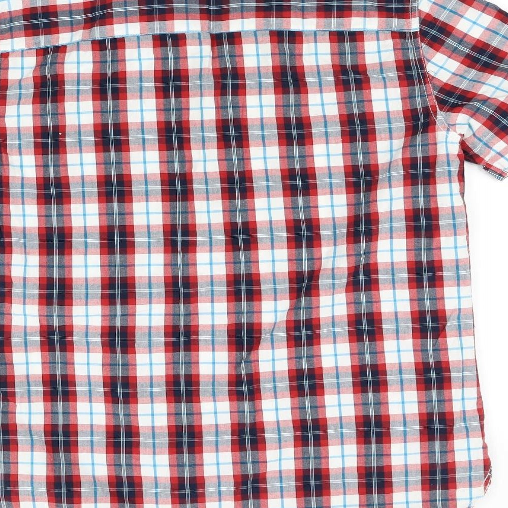 pep & co Mens Red Check   Button-Up Size S