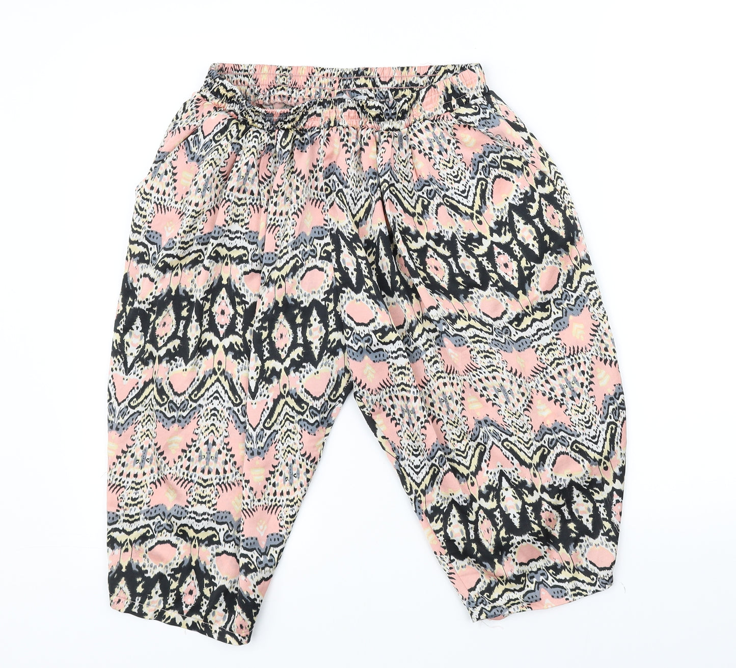 Honcho Womens Orange Geometric  Sweat Shorts Size 12